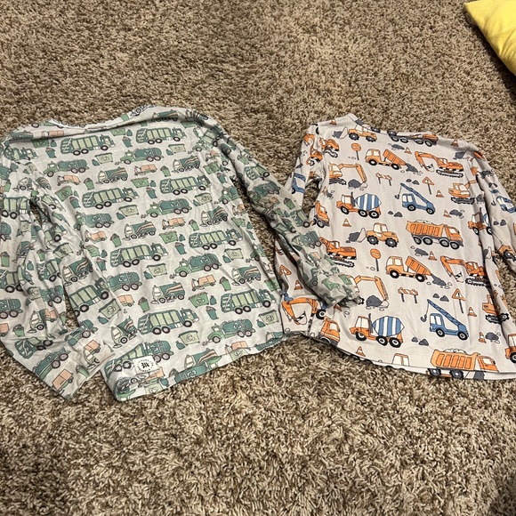Sweet Bamboo Kids Long Sleeve Shirt Bundle Size 5 Garbage Truck & Construction - Picture 2 of 10